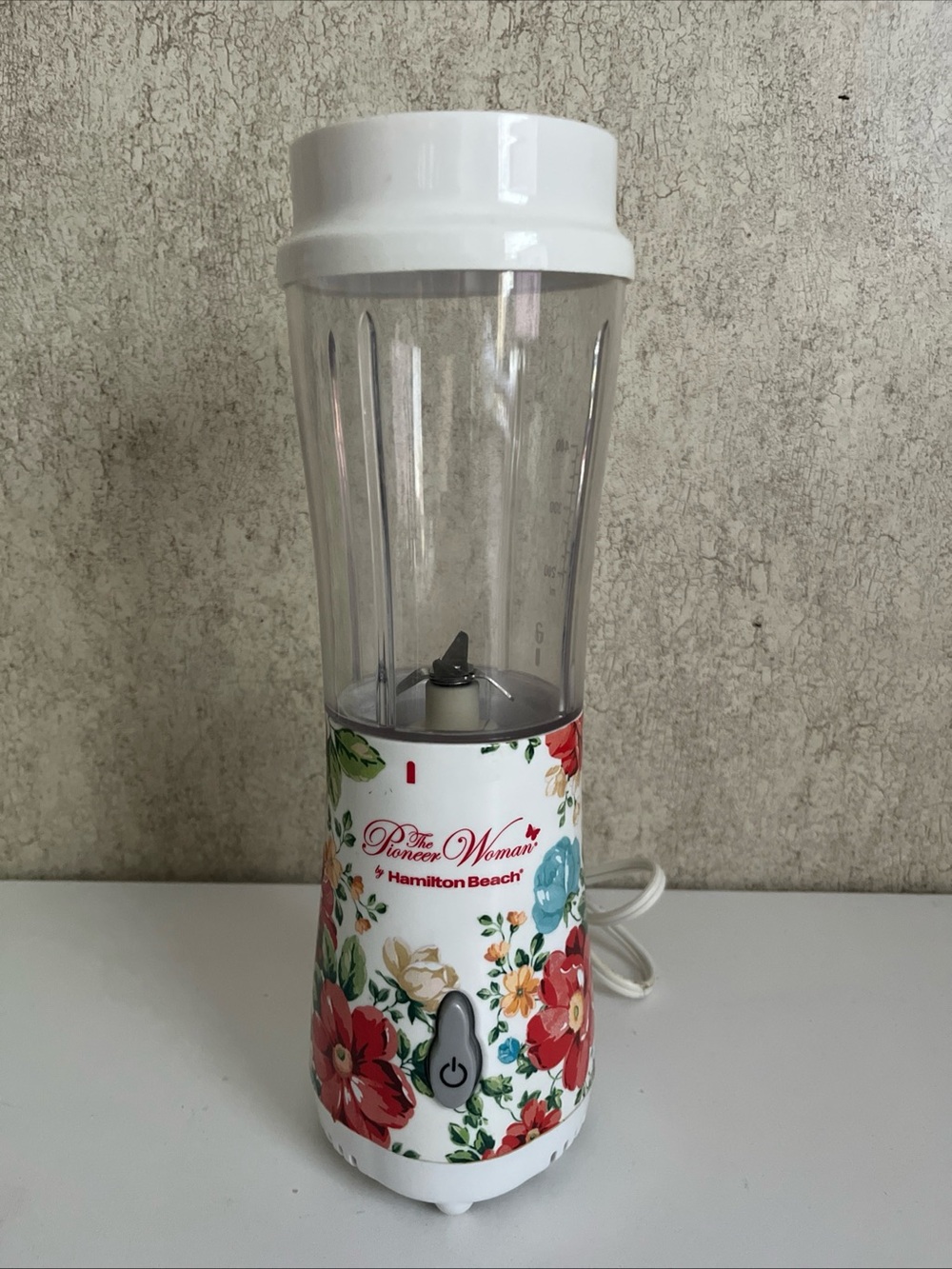 Vintage Pioneer Woman Floral Personal Blender Hamilton Beach 12.5” Blender